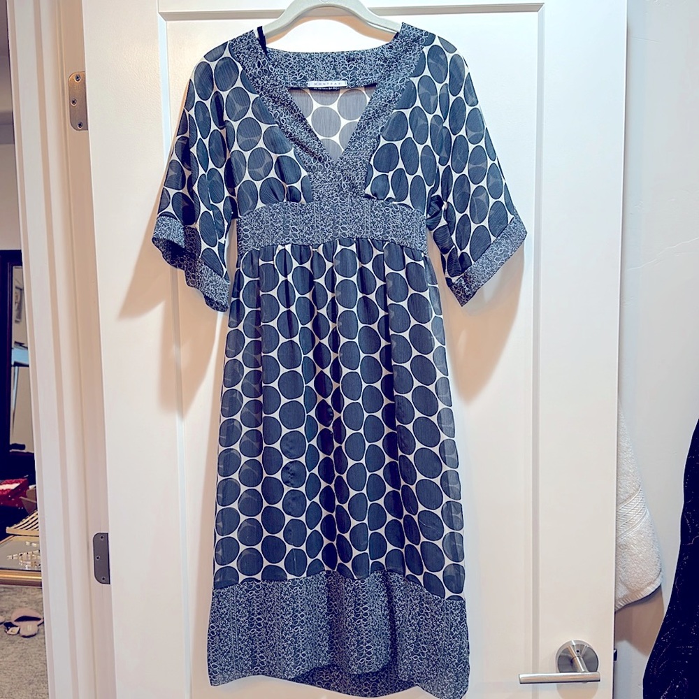 Monteau sheer overlay midi dress size small